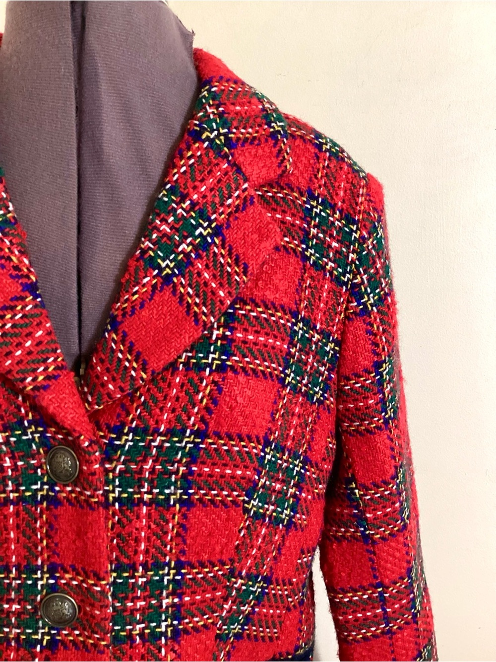 Talbots Plaid Tartan Wool Blend Blazer Jacket 10P - Picture 5 of 16